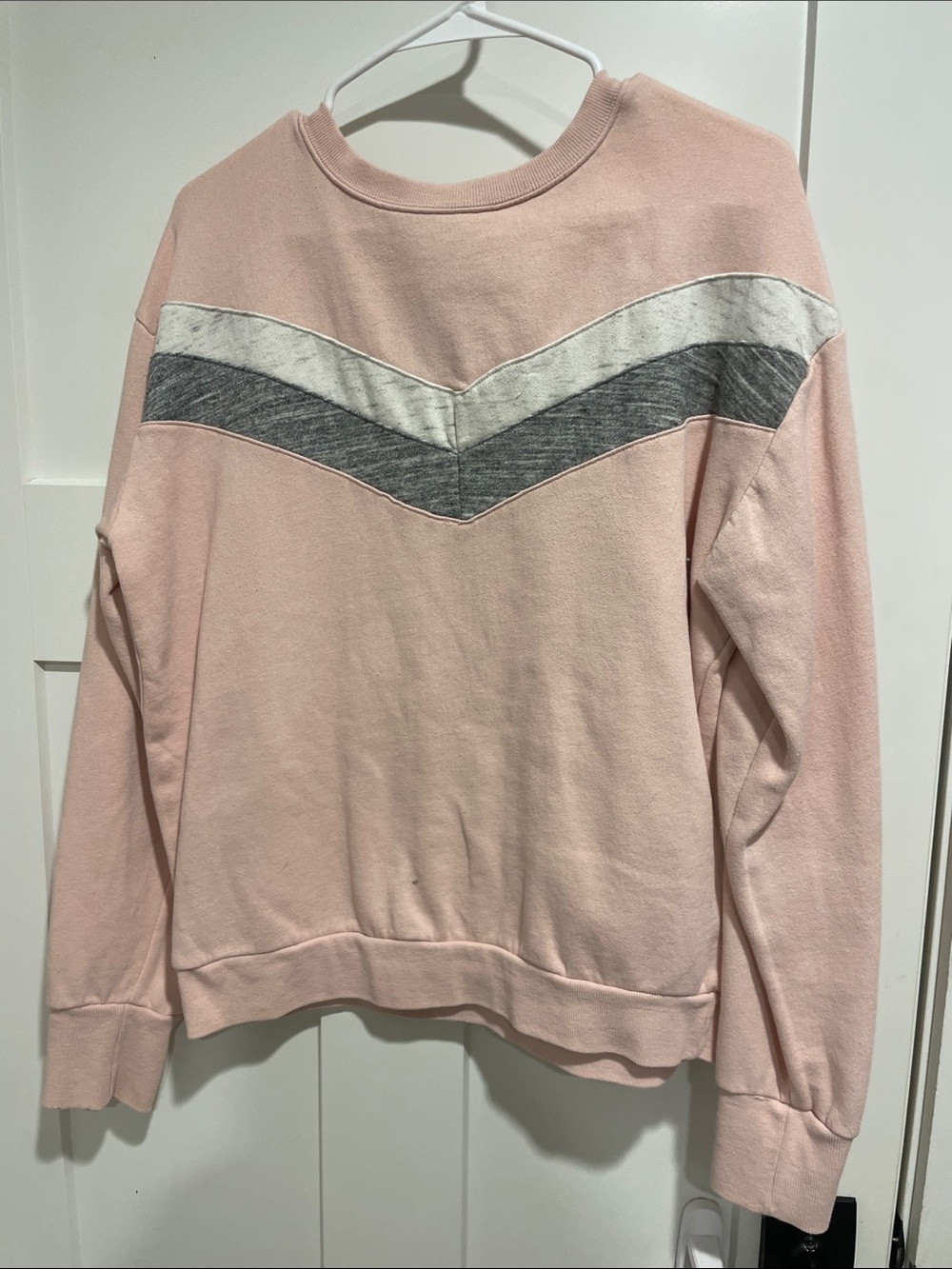 Pink Chevron Pullover Sweatshirt
